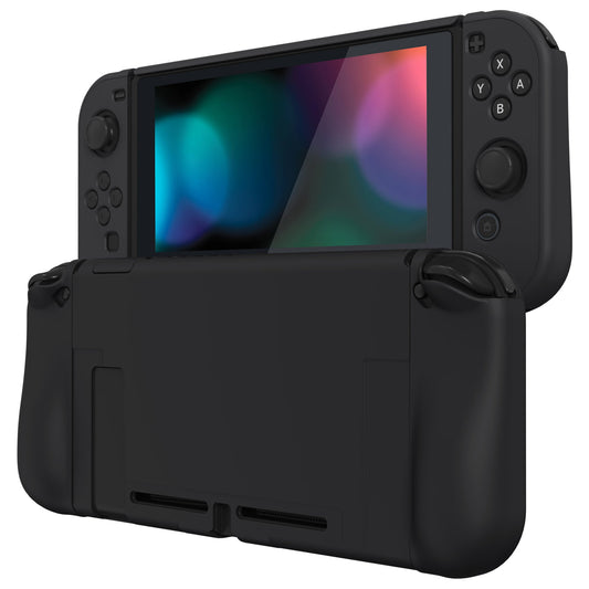 PlayVital UPGRADED Dockable Case Grip Cover for NS Switch, Ergonomic Protective Case for NS Switch, Separable Protector Hard Shell for Joycon - Black - ANSP3006 PlayVital