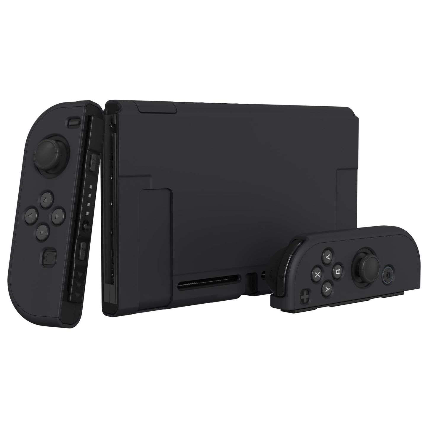 PlayVital UPGRADED Dockable Case Grip Cover for NS Switch, Ergonomic Protective Case for NS Switch, Separable Protector Hard Shell for Joycon - Black - ANSP3006 PlayVital