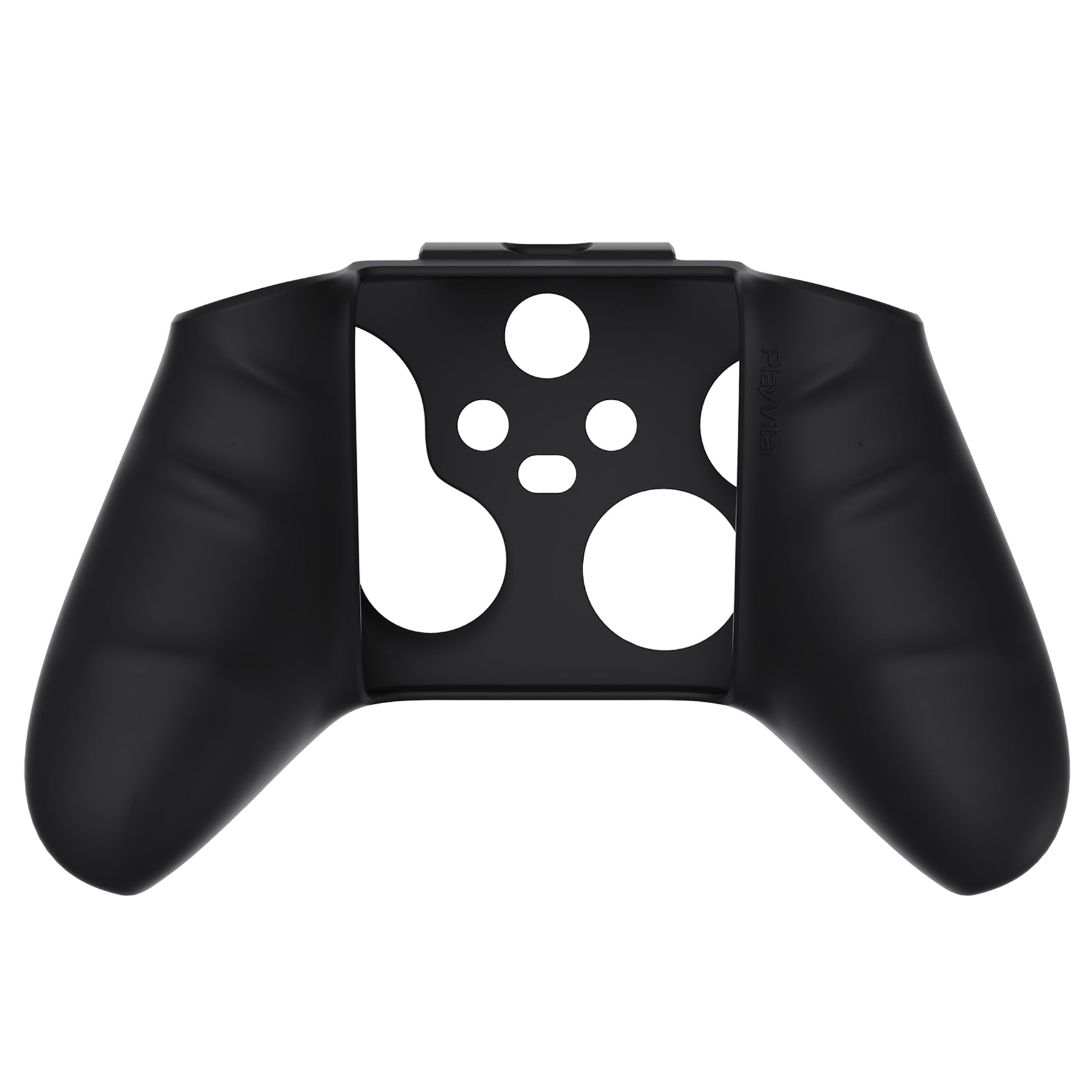 PlayVital Black Pure Series Anti-Slip Silicone Cover Skin for Xbox Series X Controller, Soft Rubber Case Protector for Xbox Series S Controller with Black Thumb Grip Caps - BLX3001 PlayVital