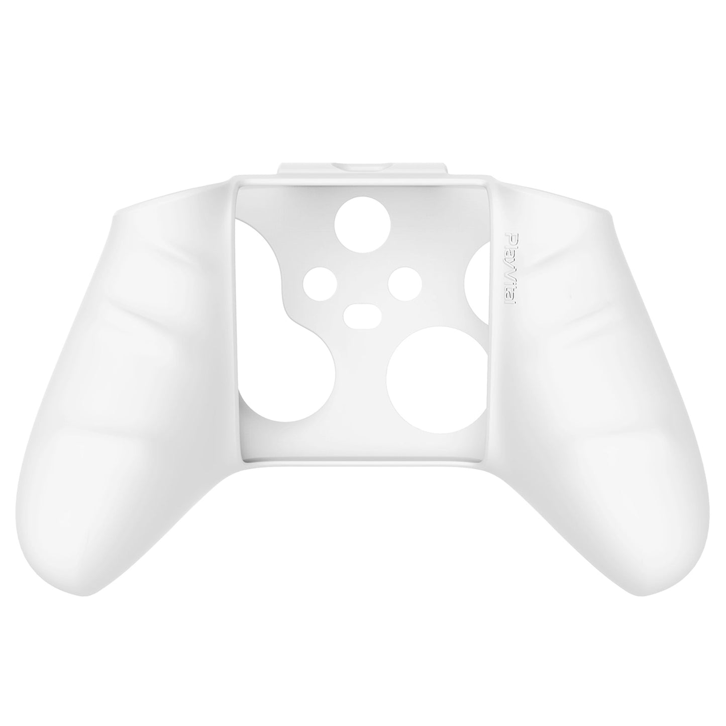 PlayVital White Pure Series Anti-Slip Silicone Cover Skin for Xbox Series X Controller, Soft Rubber Case Protector for Xbox Series S Controller with White Thumb Grip Caps - BLX3002 PlayVital