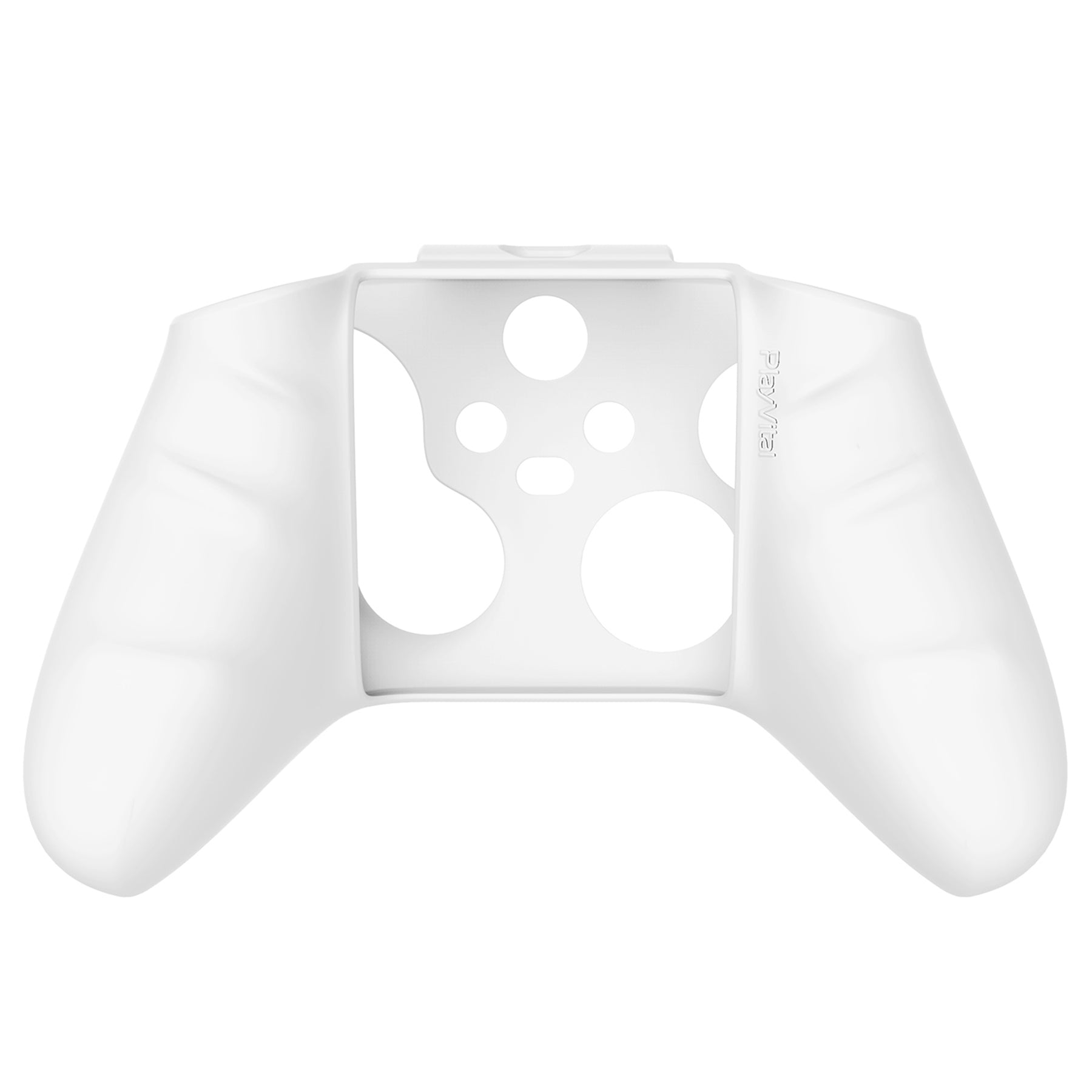 PlayVital White Pure Series Anti-Slip Silicone Cover Skin for Xbox Series X Controller, Soft Rubber Case Protector for Xbox Series S Controller with White Thumb Grip Caps - BLX3002 PlayVital