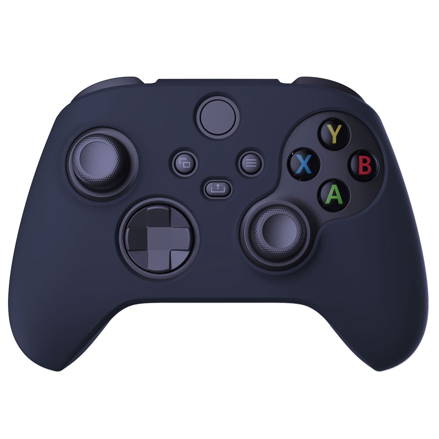 PlayVital Midnight Blue Pure Series Anti-Slip Silicone Cover Skin for Xbox Series X Controller, Soft Rubber Case Protector for Xbox Series S Controller with Black Thumb Grip Caps - BLX3003 PlayVital