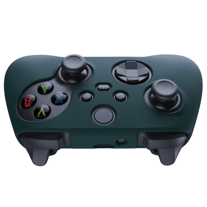 PlayVital Racing Green Pure Series Anti-Slip Silicone Cover Skin for Xbox Series X Controller, Soft Rubber Case Protector for Xbox Series S Controller with Black Thumb Grip Caps - BLX3004 PlayVital