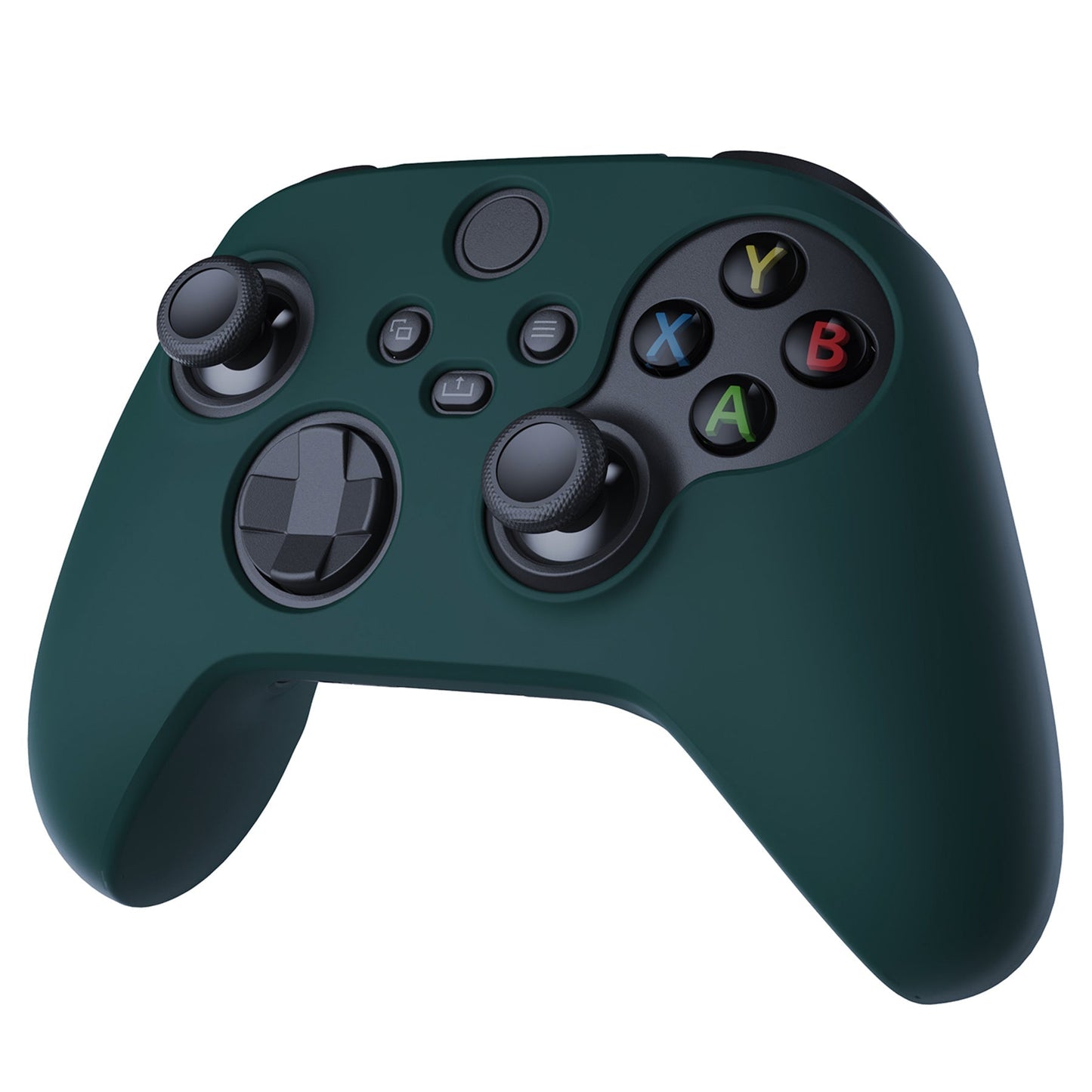 PlayVital Racing Green Pure Series Anti-Slip Silicone Cover Skin for Xbox Series X Controller, Soft Rubber Case Protector for Xbox Series S Controller with Black Thumb Grip Caps - BLX3004 PlayVital