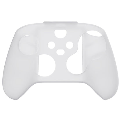 PlayVital Transparent Clear White Pure Series Anti-Slip Silicone Cover Skin for Xbox Series X/S Controller, Soft Rubber Case Protector for Xbox Series X/S Controller with Clear White Thumb Grip Caps - BLX3016 PlayVital