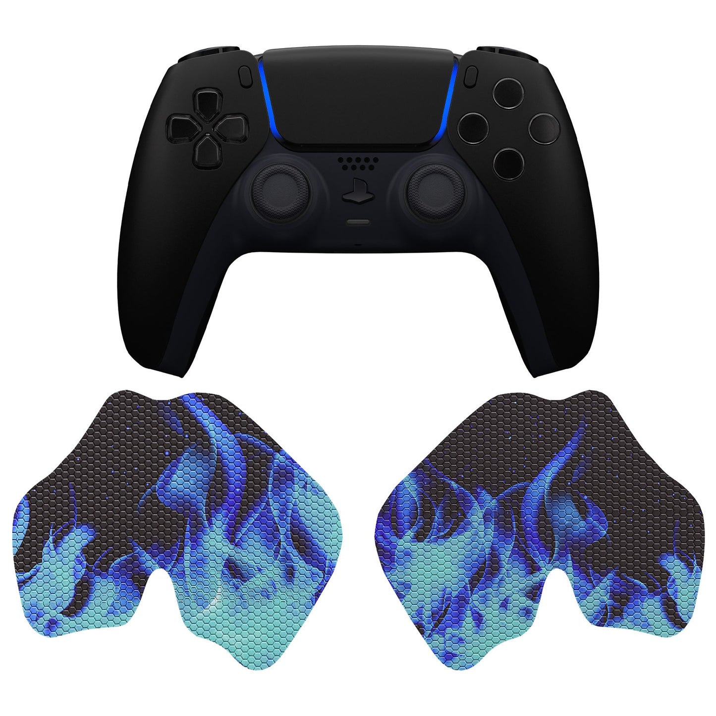 PlayVital Blue Flame Anti-Skid Sweat-Absorbent Controller Grip for PS5 Controller - PFPJ129 PlayVital