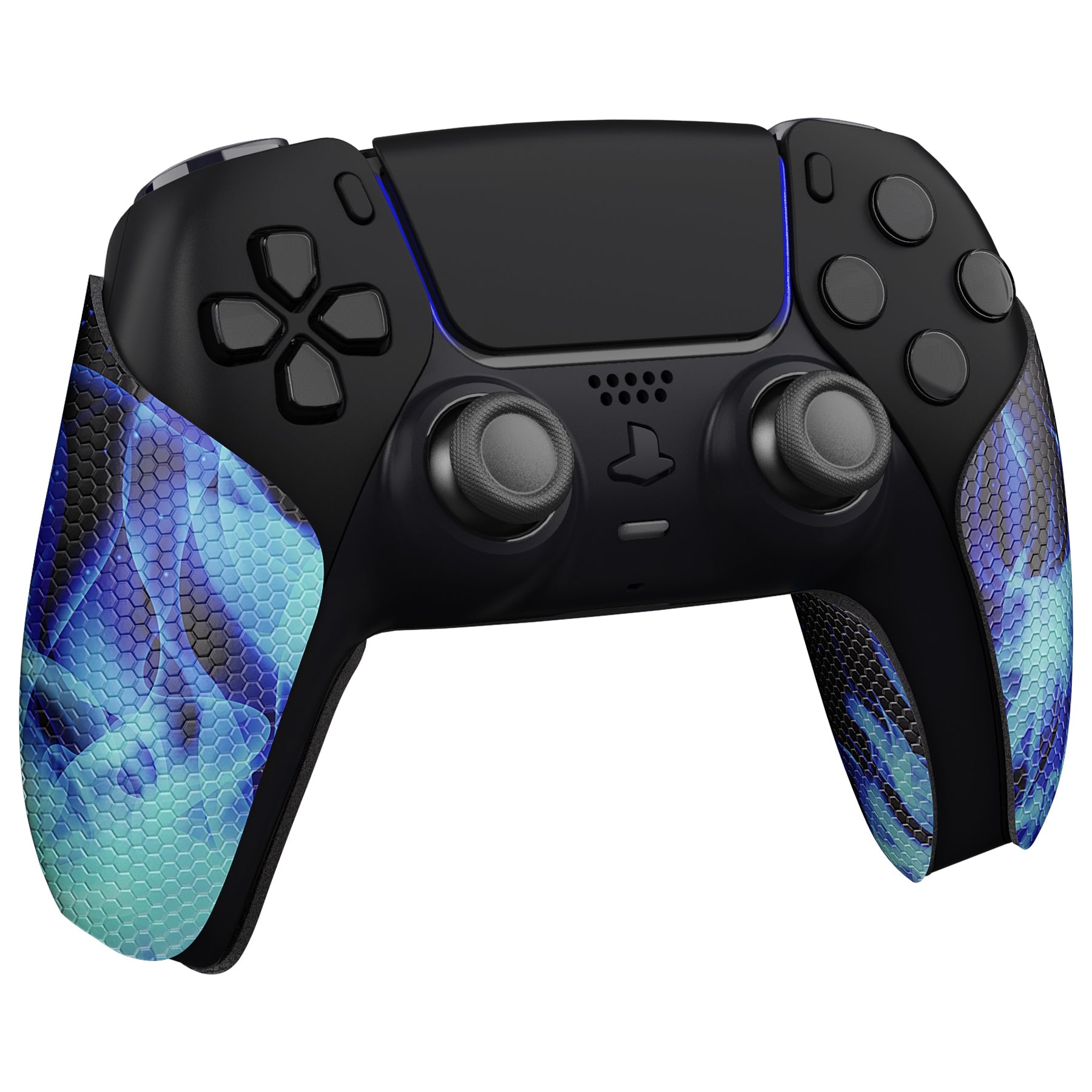 PlayVital Blue Flame Anti-Skid Sweat-Absorbent Controller Grip for PS5 Controller - PFPJ129 PlayVital