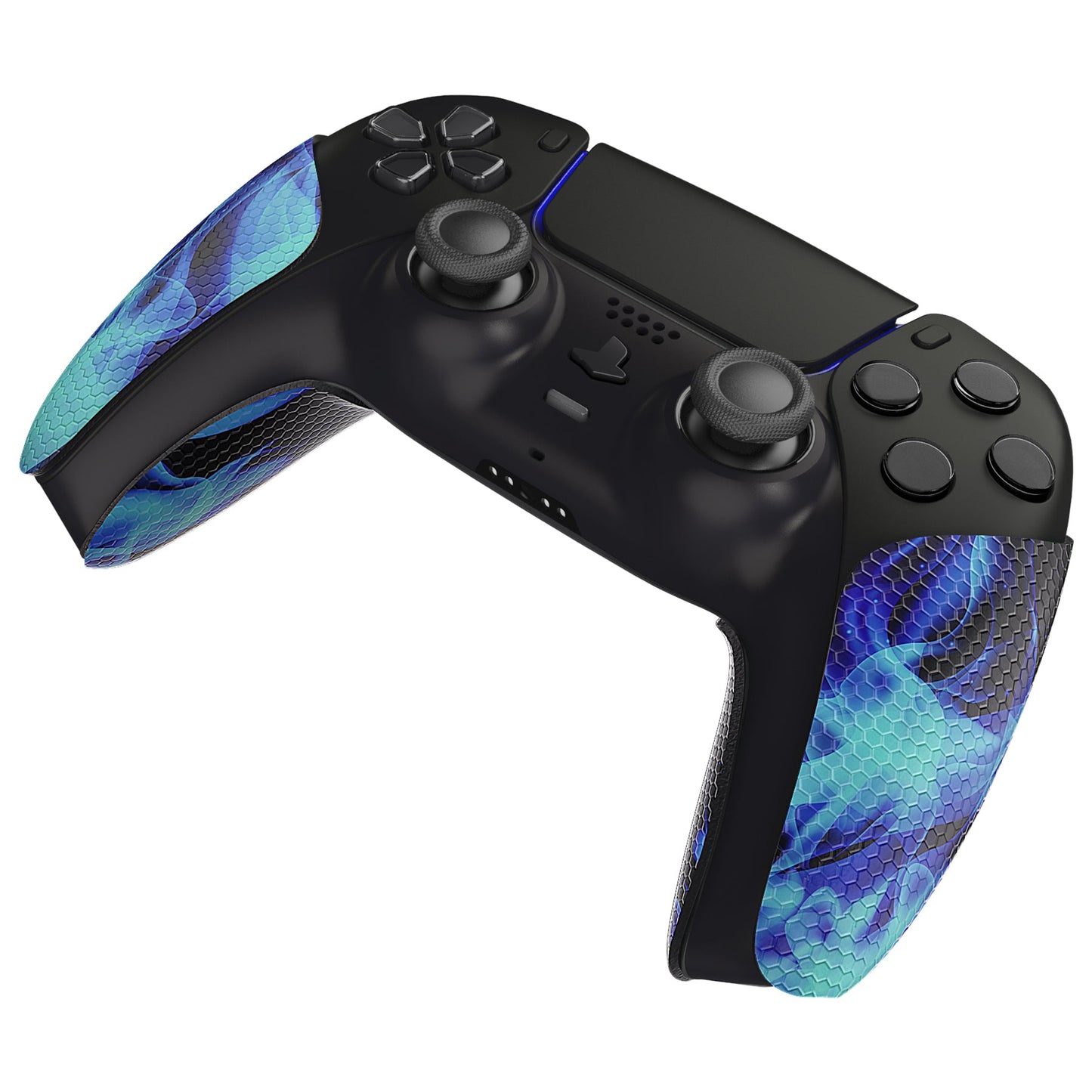 PlayVital Blue Flame Anti-Skid Sweat-Absorbent Controller Grip for PS5 Controller - PFPJ129 PlayVital