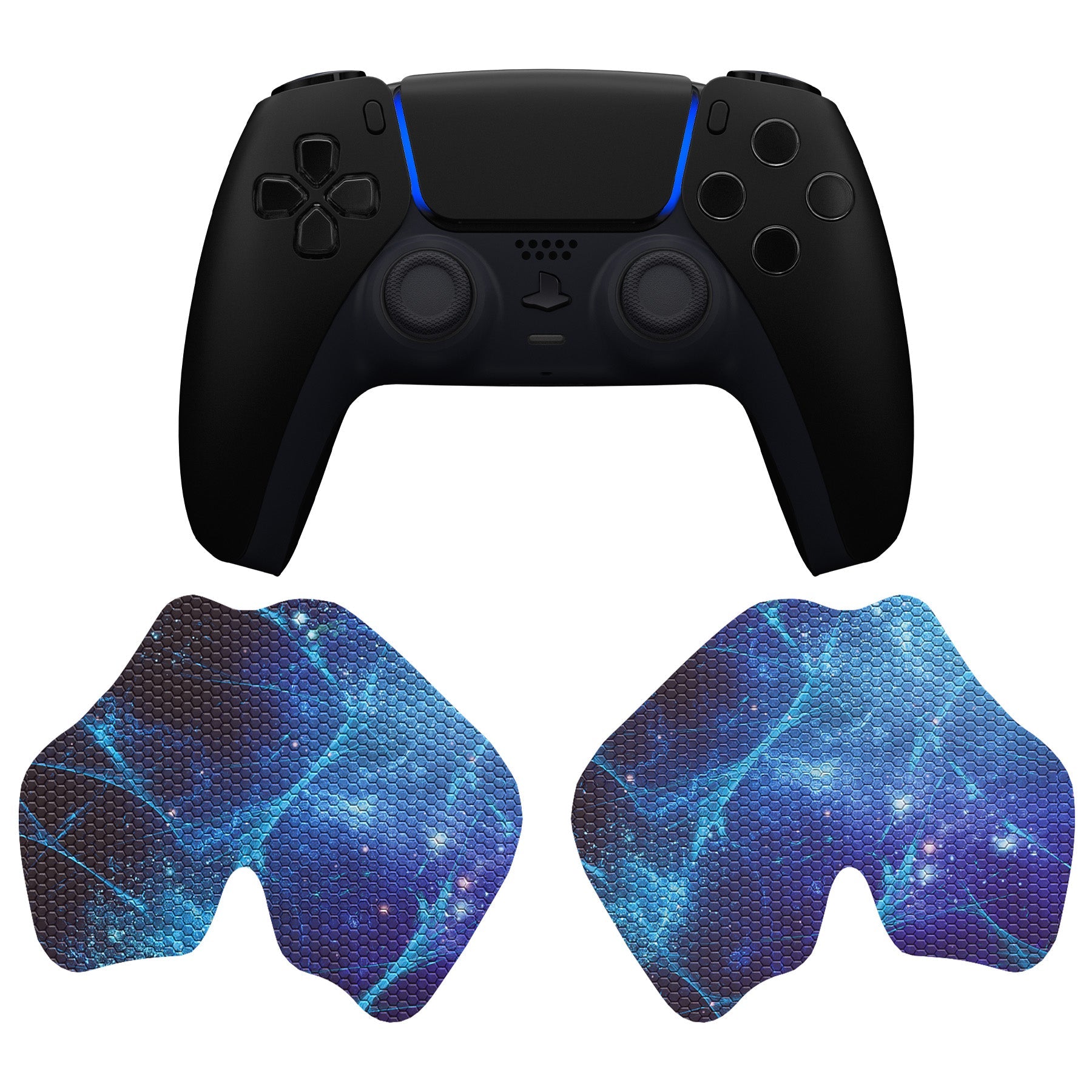 PlayVital Blue Nebula Anti-Skid Sweat-Absorbent Controller Grip for PS5 Controller - PFPJ132 PlayVital