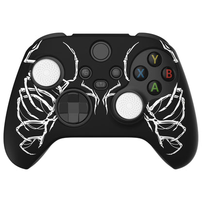 PlayVital Carving Skull Silicone Cover Skin wtih Thumb Grip Caps for Xbox Series X/S Controller - BLX3027 PlayVital