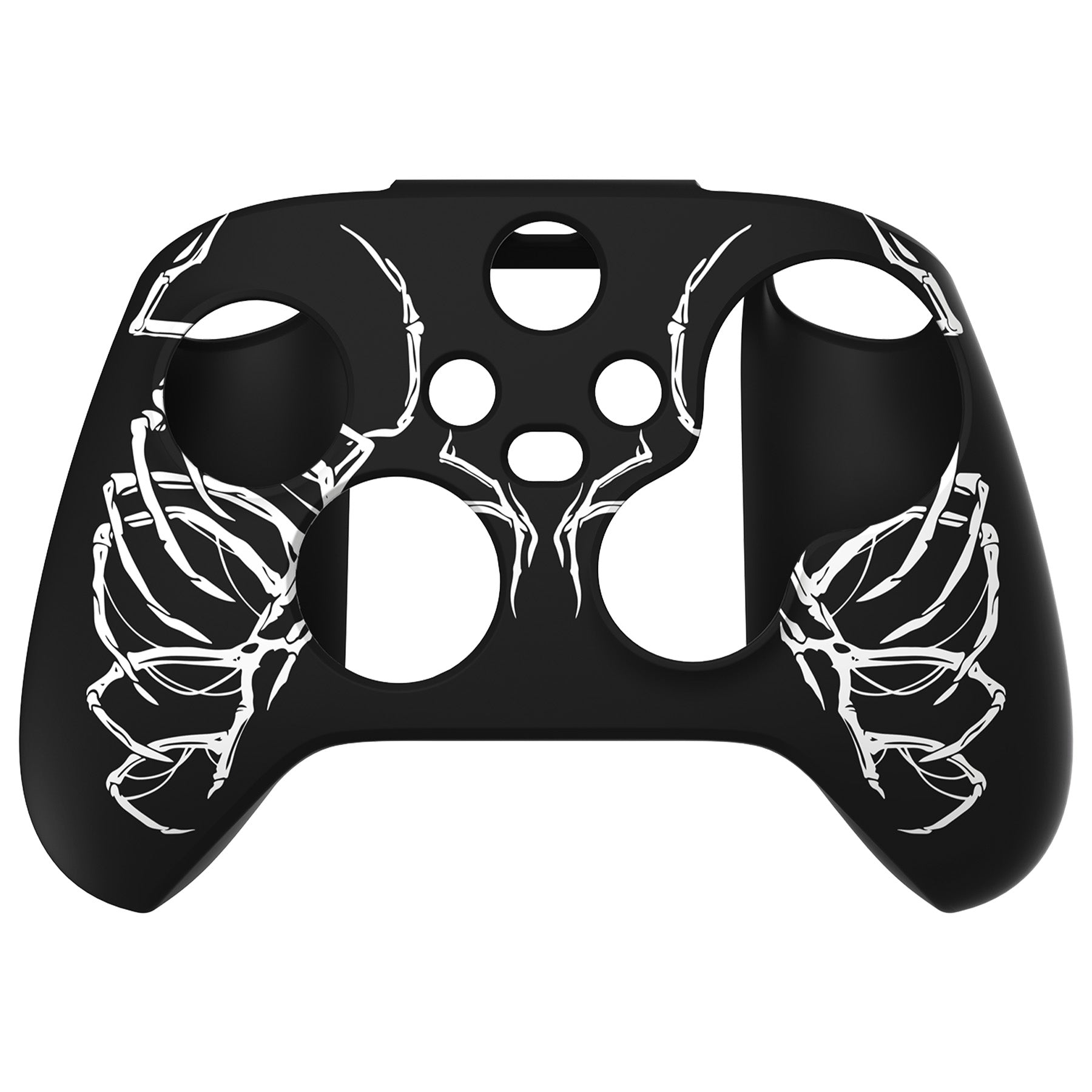 PlayVital Carving Skull Silicone Cover Skin wtih Thumb Grip Caps for Xbox Series X/S Controller - BLX3027 PlayVital