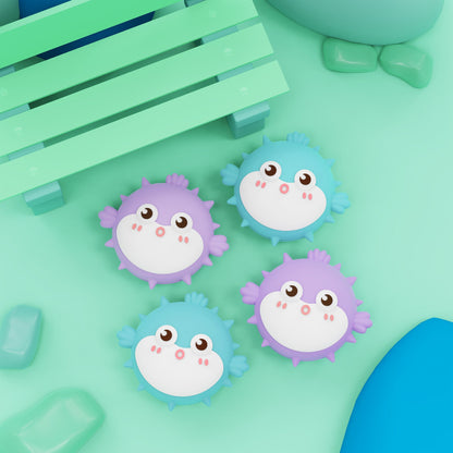 PlayVital Thumbs Cushion Caps Thumb Grip Caps for Nintendo Switch & Switch Lite & Switch OLED - Chubby Puffer Fish - NJM1190 PlayVital