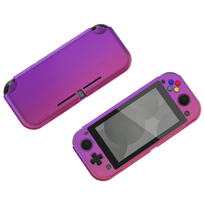 PlayVital Clear Atomic Purple Rose Red Protective Case for NS Switch Lite, Hard Cover Protector for NS Switch Lite - 1 x Black Border Tempered Glass Screen Protector Included - YYNLP007 PlayVital