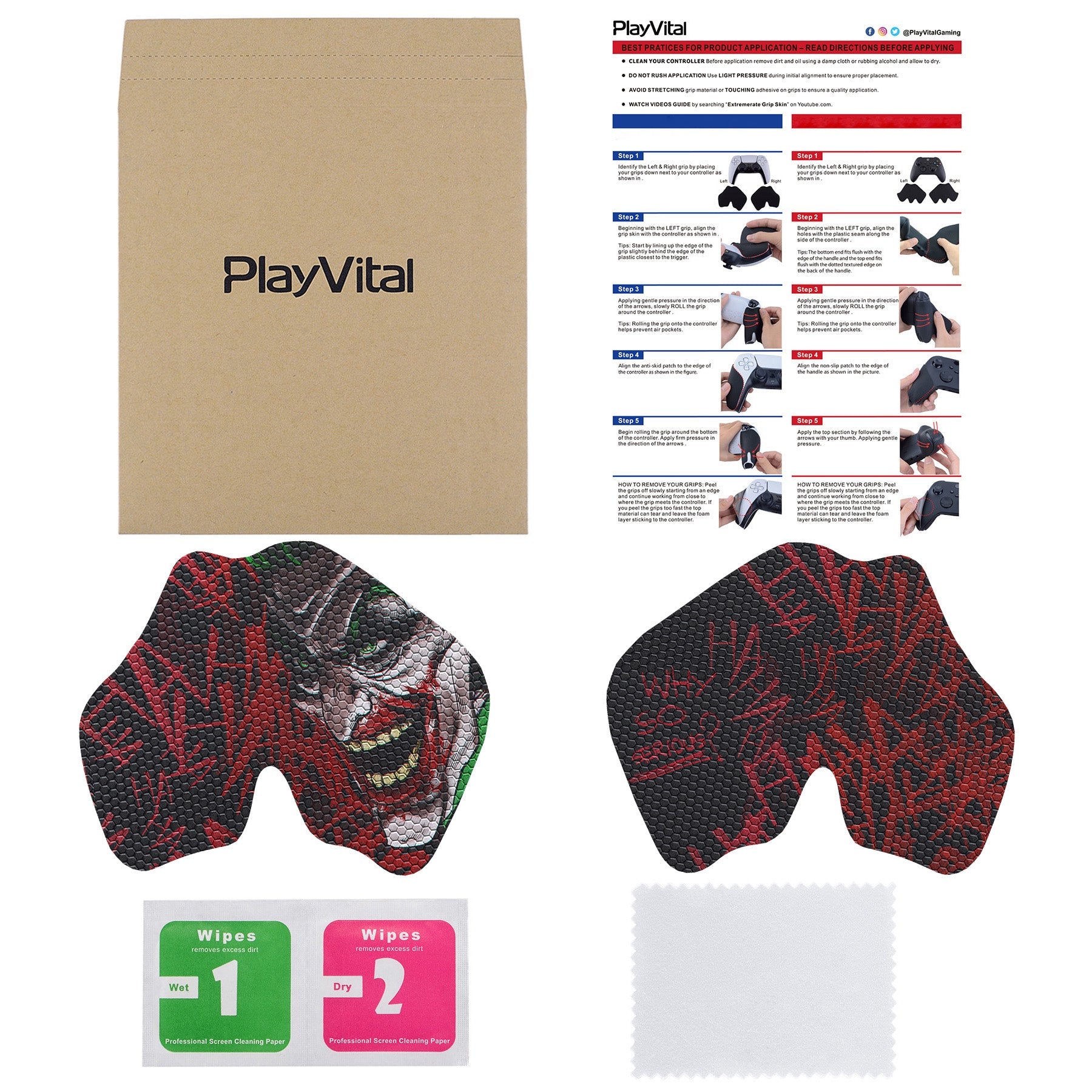 PlayVital Clown Hahaha Anti-Skid Sweat-Absorbent Controller Grip for PS5 Controller - PFPJ131 PlayVital