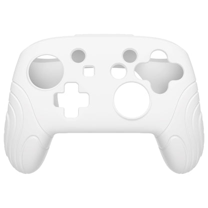 PlayVital Samurai Edition Ergonomic Silicone Skin Protective Case for Nintendo Switch Pro Controller, Soft Anti-slip Controller Grip Protector for Nintendo Switch Pro with Thumb Grip Caps - White - EBNPP001 PlayVital