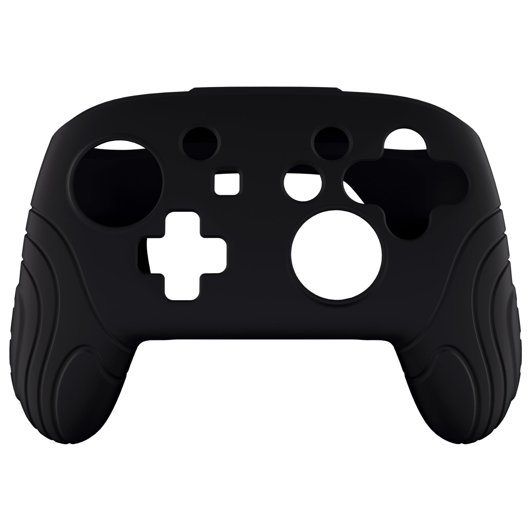 PlayVital Samurai Edition Ergonomic Silicone Skin Protective Case for Nintendo Switch Pro Controller, Soft Anti-slip Controller Grip Protector for Nintendo Switch Pro with Thumb Grip Caps - Black- EBNPP002 PlayVital