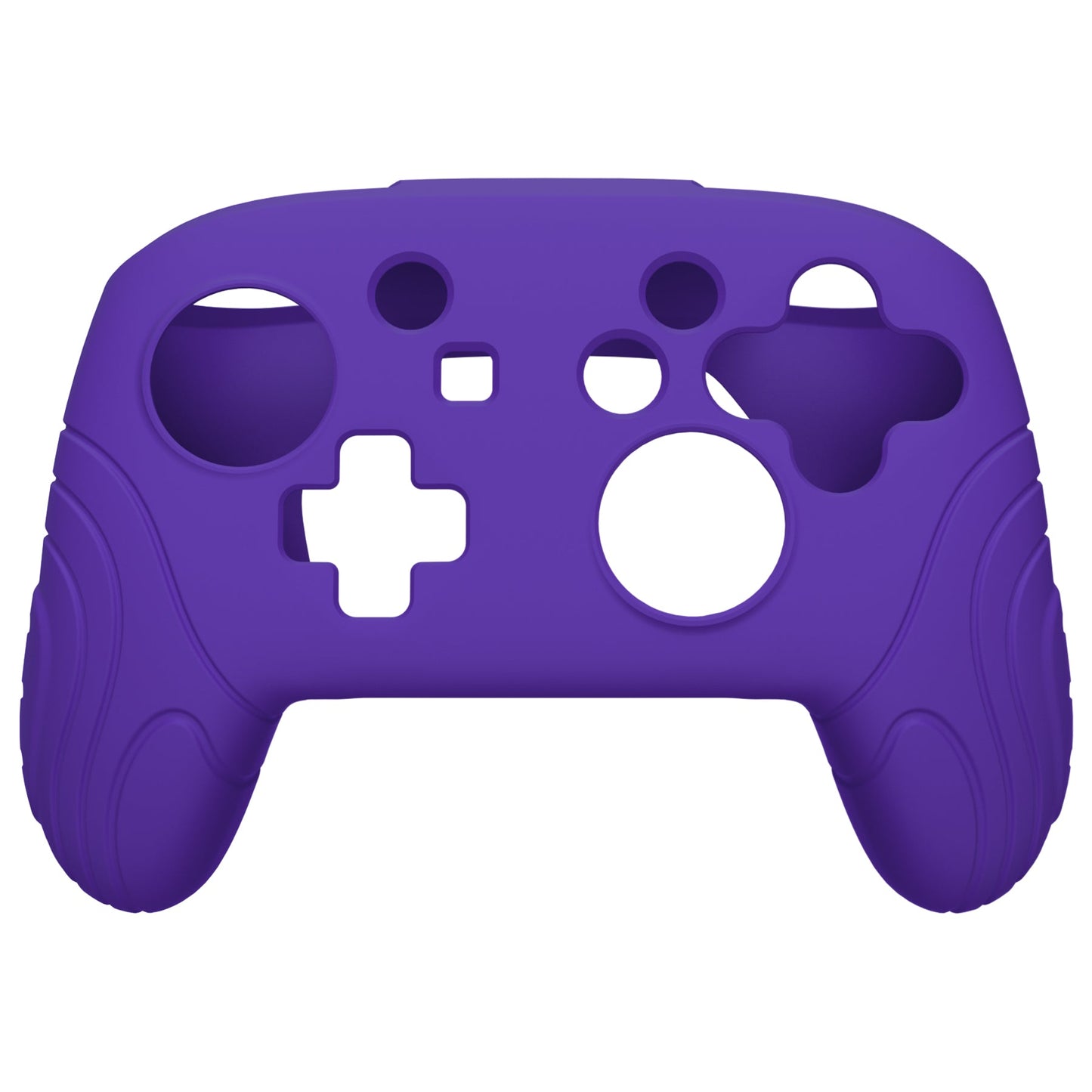 PlayVital Samurai Edition Ergonomic Silicone Skin Protective Case for Nintendo Switch Pro Controller, Soft Anti-slip Controller Grip Protector for Nintendo Switch Pro with Thumb Grip Caps - Purple - EBNPP003 PlayVital