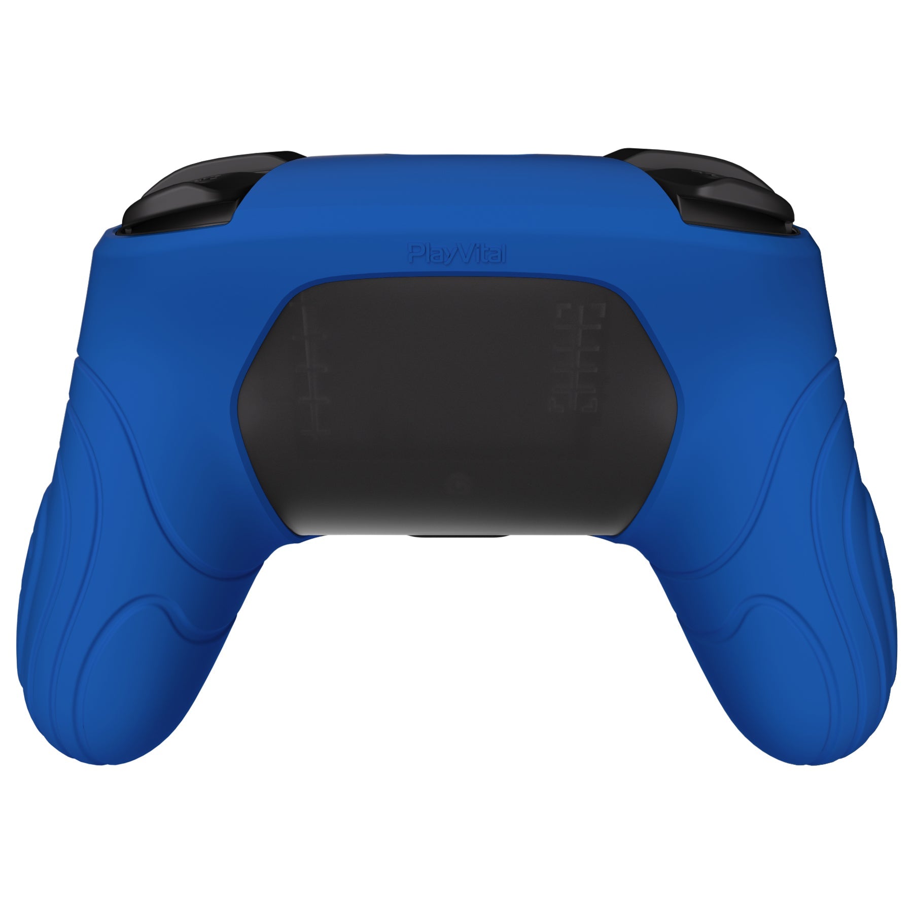 PlayVital Samurai Edition Ergonomic Silicone Skin Protective Case for Nintendo Switch Pro Controller, Soft Anti-slip Controller Grip Protector for Nintendo Switch Pro with Thumb Grip Caps - Blue - EBNPP004 PlayVital