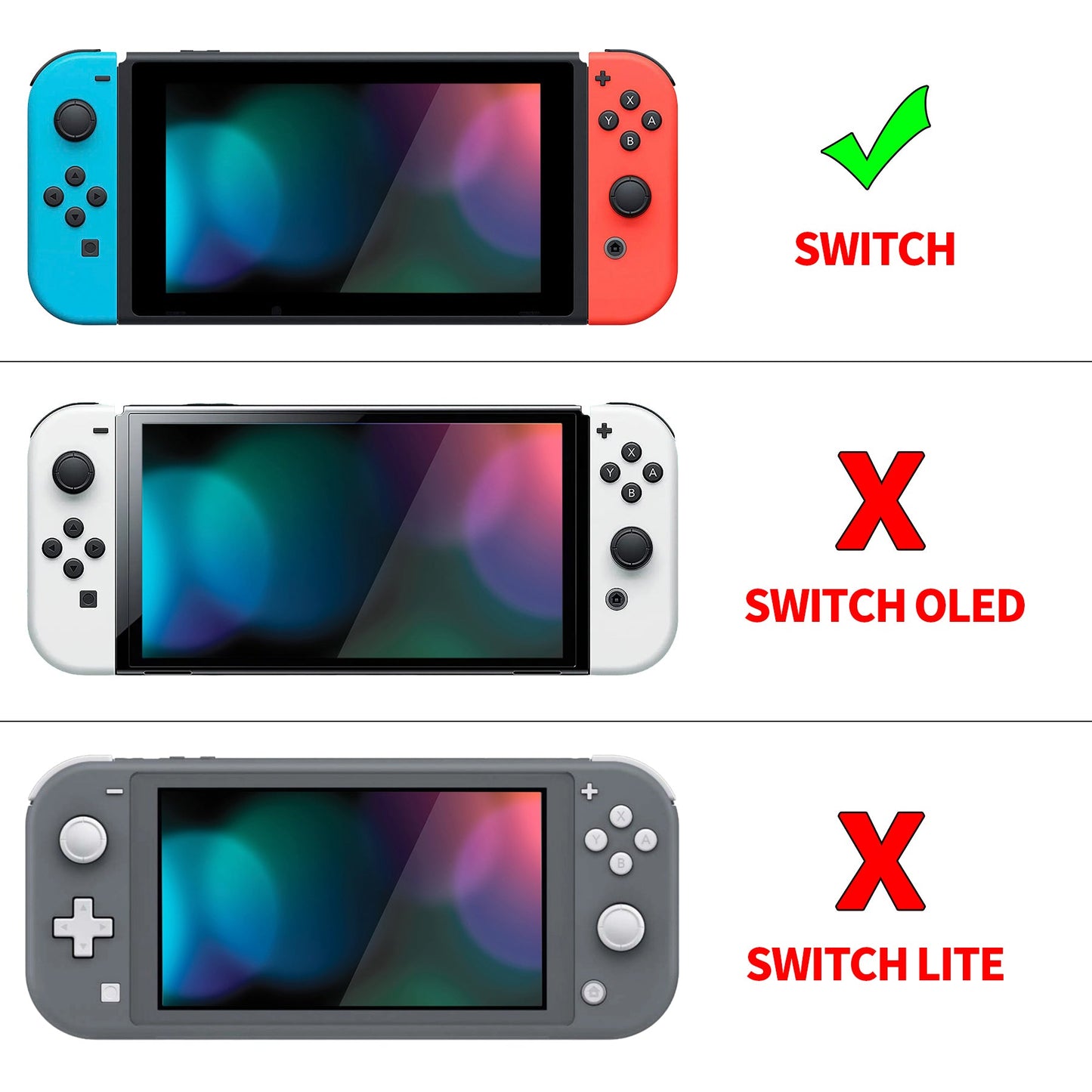 PlayVital Colorful Triangle Protective Case for NS Switch, Soft TPU Slim Case Cover for NS Switch Joy-Con Console with Colorful ABXY Direction Button Caps - NTU6013G2 PlayVital