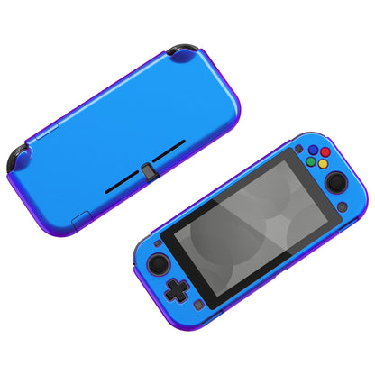 PlayVital Glossy Chameleon Purple Blue Protective Case for NS Switch Lite, Hard Cover Protector for NS Switch Lite - 1 x Black Border Tempered Glass Screen Protector Included - YYNLP001 PlayVital