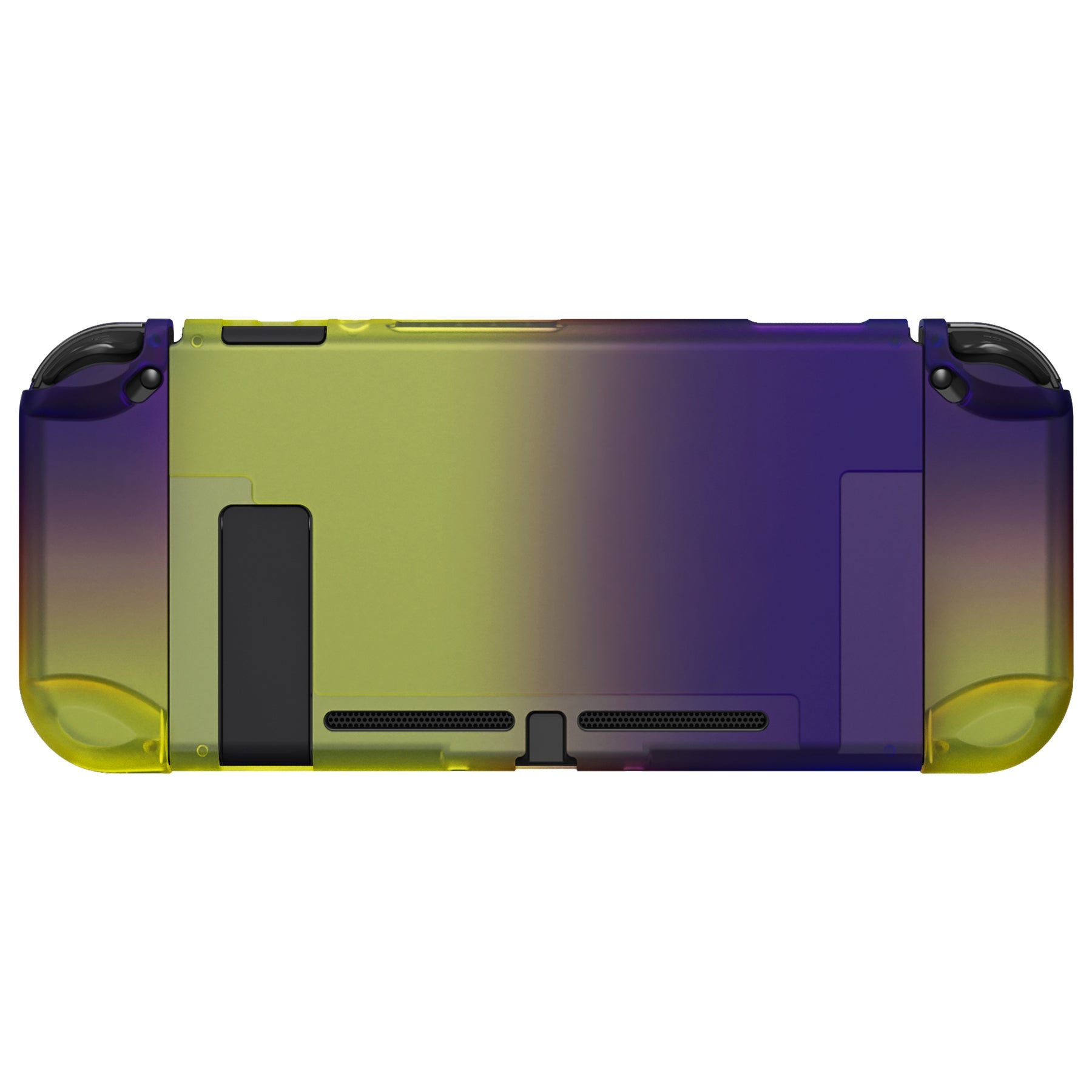 PlayVital Gradient Purple Yellow Back Cover for Nintendo Switch Console, NS Joycon Handheld Controller Separable Protector Hard Shell, Soft Touch Customized Dockable Protective Case for Nintendo Switch - NTP346 PlayVital