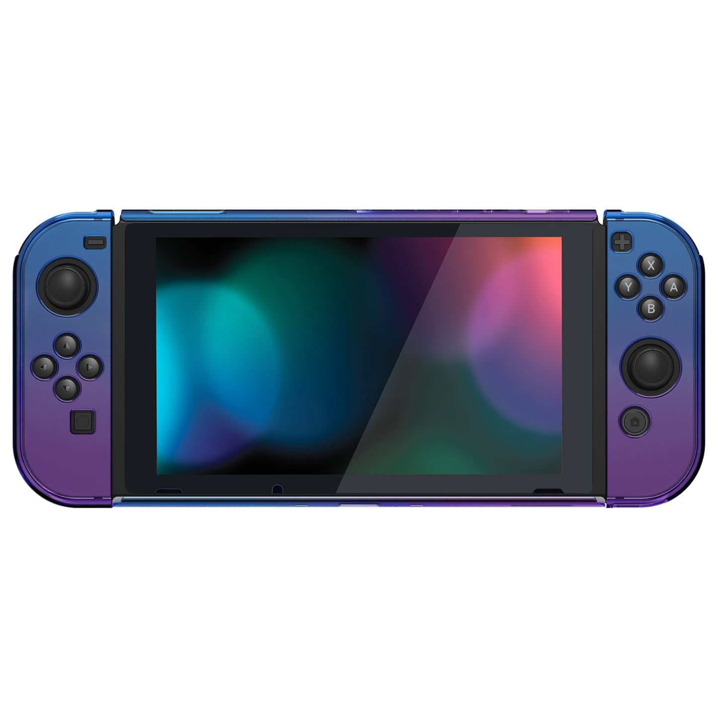 PlayVital Gradient Translucent Bluebell Back Cover for Nintendo Switch Console, NS Joycon Handheld Controller Separable Protector Hard Shell, Soft Touch Customized Dockable Protective Case for Nintendo Switch - NTP347 PlayVital