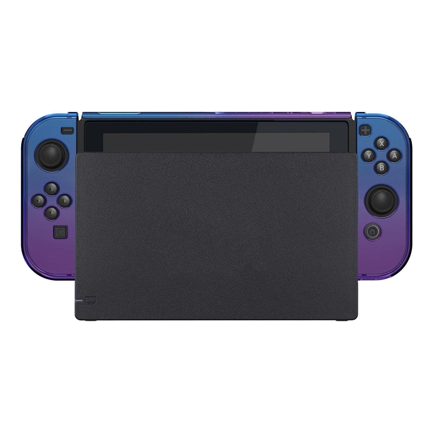 PlayVital Gradient Translucent Bluebell Back Cover for Nintendo Switch Console, NS Joycon Handheld Controller Separable Protector Hard Shell, Soft Touch Customized Dockable Protective Case for Nintendo Switch - NTP347 PlayVital