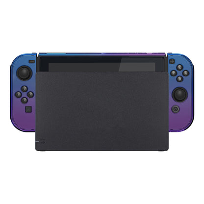 PlayVital Gradient Translucent Bluebell Back Cover for Nintendo Switch Console, NS Joycon Handheld Controller Separable Protector Hard Shell, Soft Touch Customized Dockable Protective Case for Nintendo Switch - NTP347 PlayVital