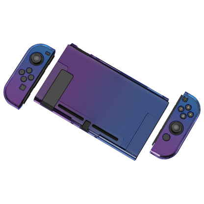 PlayVital Gradient Translucent Bluebell Back Cover for Nintendo Switch Console, NS Joycon Handheld Controller Separable Protector Hard Shell, Soft Touch Customized Dockable Protective Case for Nintendo Switch - NTP347 PlayVital