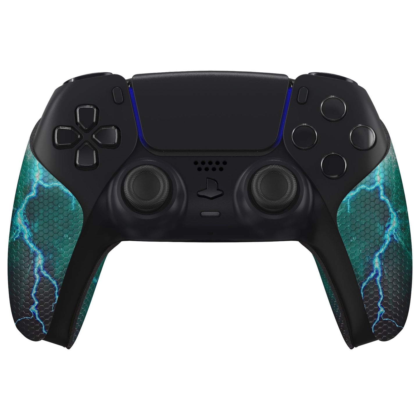 PlayVital Green Storm Thunder Anti-Skid Sweat-Absorbent Controller Grip for PS5 Controller - PFPJ128 PlayVital