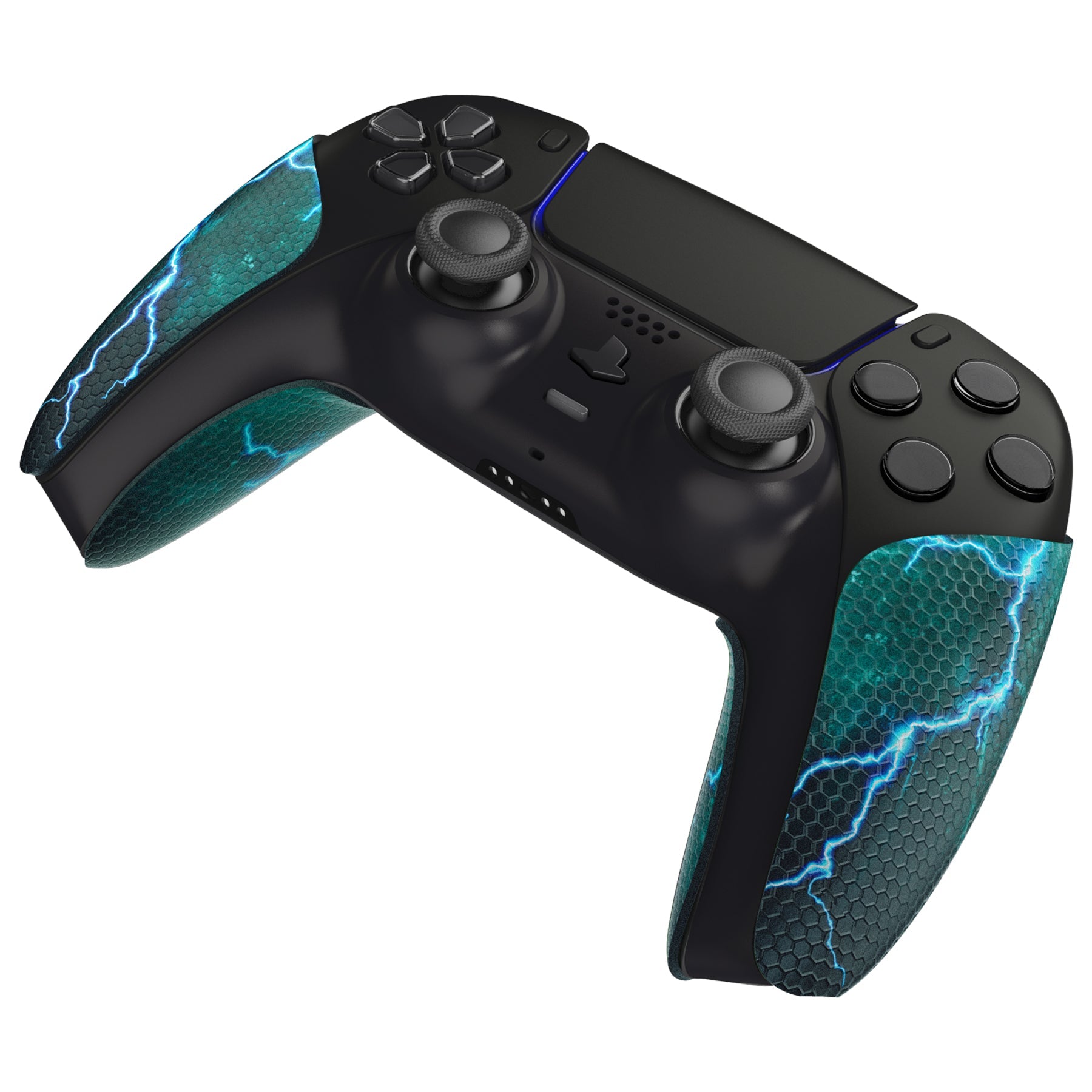 PlayVital Green Storm Thunder Anti-Skid Sweat-Absorbent Controller Grip for PS5 Controller - PFPJ128 PlayVital