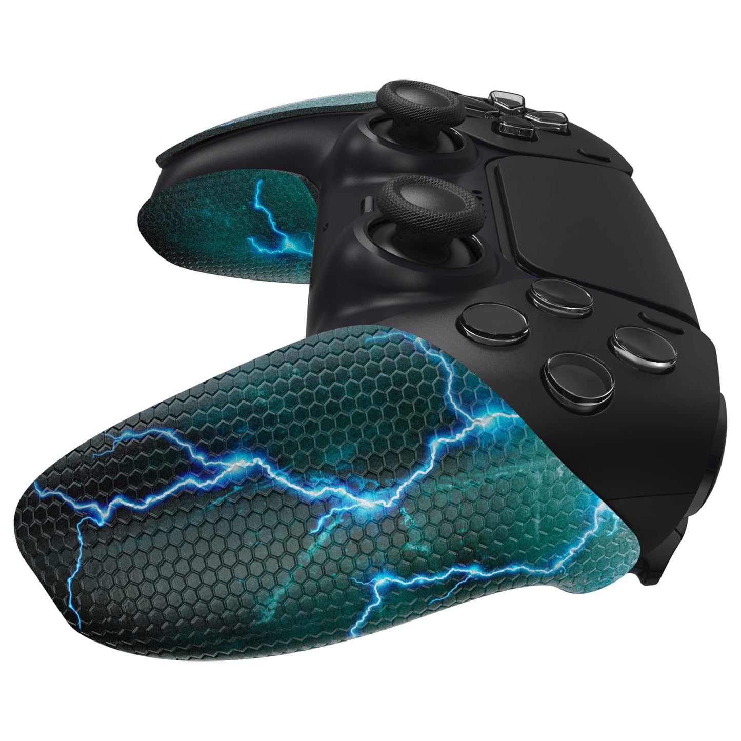 PlayVital Green Storm Thunder Anti-Skid Sweat-Absorbent Controller Grip for PS5 Controller - PFPJ128 PlayVital