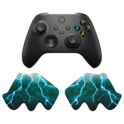 PlayVital Anti-Skid Sweat-Absorbent Controller Grip for Xbox Series X/S Controller, Professional Textured Soft Rubber Pads Handle Grips for Xbox Core Wireless Controller - Green Storm Thunder - X3PJ047 PlayVital