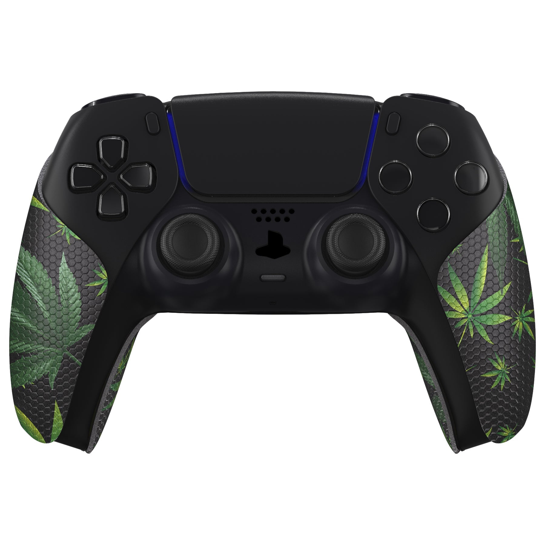 PlayVital Green Weeds Anti-Skid Sweat-Absorbent Controller Grip for PS5 Controller, Professional Textured Soft Rubber Pads Handle Grips for PS5 Controller - PFPJ135 PlayVital