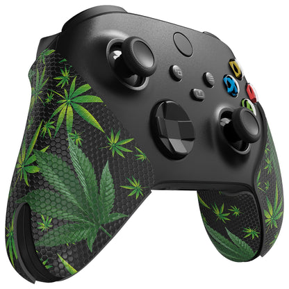 PlayVital Green Weeds Anti-Skid Sweat-Absorbent Controller Grip for Xbox Series X/S Controller, Professional Textured Soft Rubber Pads Handle Grips for Xbox Series X/S Controller - X3PJ045 PlayVital