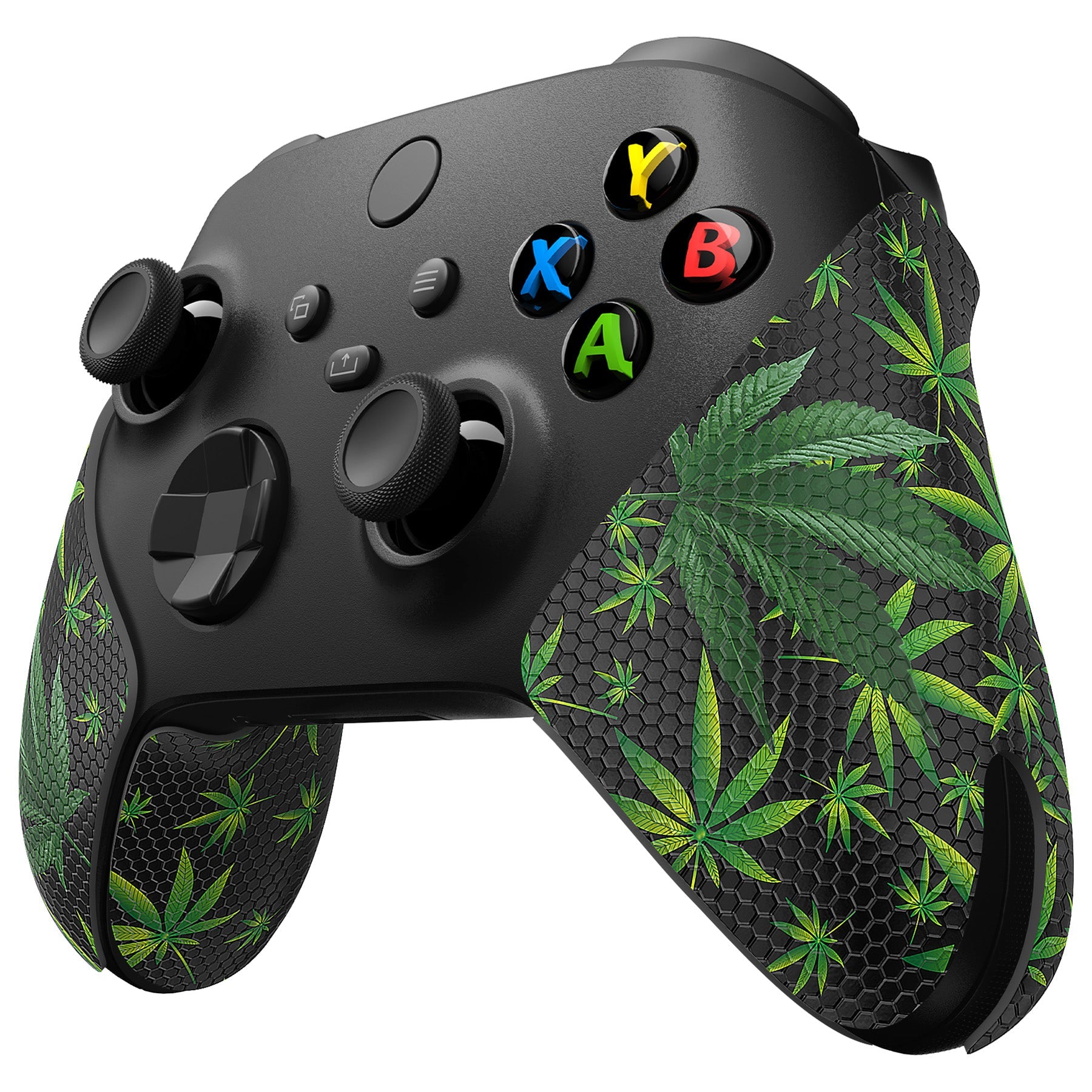 PlayVital Green Weeds Anti-Skid Sweat-Absorbent Controller Grip for Xbox Series X/S Controller, Professional Textured Soft Rubber Pads Handle Grips for Xbox Series X/S Controller - X3PJ045 PlayVital