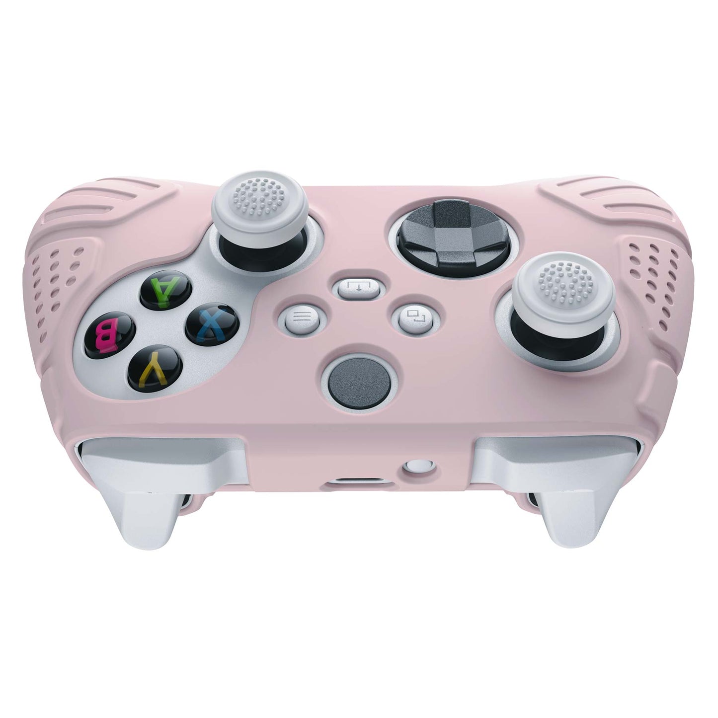 PlayVital Guardian Edition Pink Ergonomic Soft Anti-slip Controller Silicone Case Cover, Rubber Protector Skins with White Joystick Caps for Xbox Series S and Xbox Series X Controller - HCX3005 PlayVital