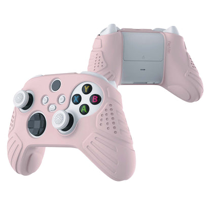 PlayVital Guardian Edition Pink Ergonomic Soft Anti-slip Controller Silicone Case Cover, Rubber Protector Skins with White Joystick Caps for Xbox Series S and Xbox Series X Controller - HCX3005 PlayVital