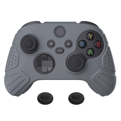 PlayVital Guardian Edition Gray Ergonomic Soft Anti-slip Controller Silicone Case Cover, Rubber Protector Skins with Black Joystick Caps for Xbox Series S and Xbox Series X Controller - HCX3006 PlayVital