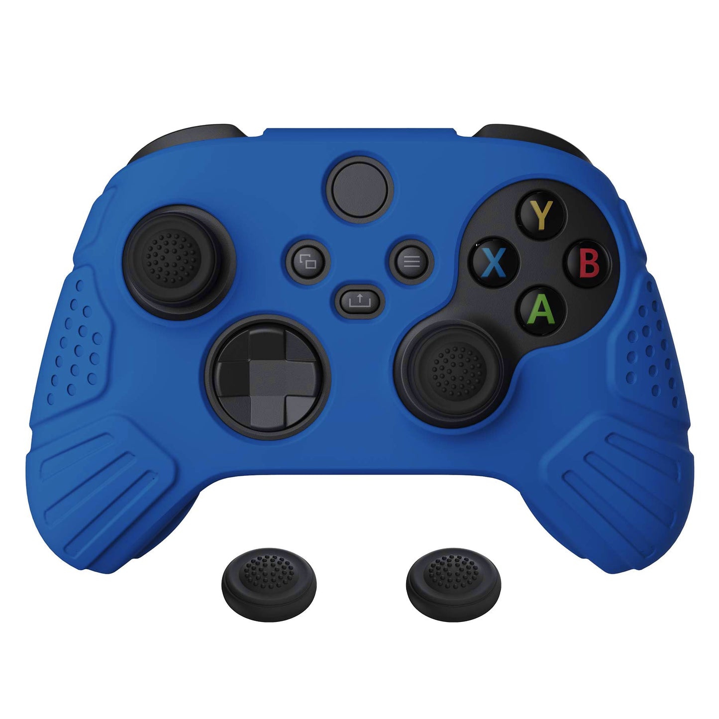 PlayVital Guardian Edition Blue Ergonomic Soft Anti-slip Controller Silicone Case Cover, Rubber Protector Skins with Black Joystick Caps for Xbox Series S and Xbox Series X Controller - HCX3008 PlayVital