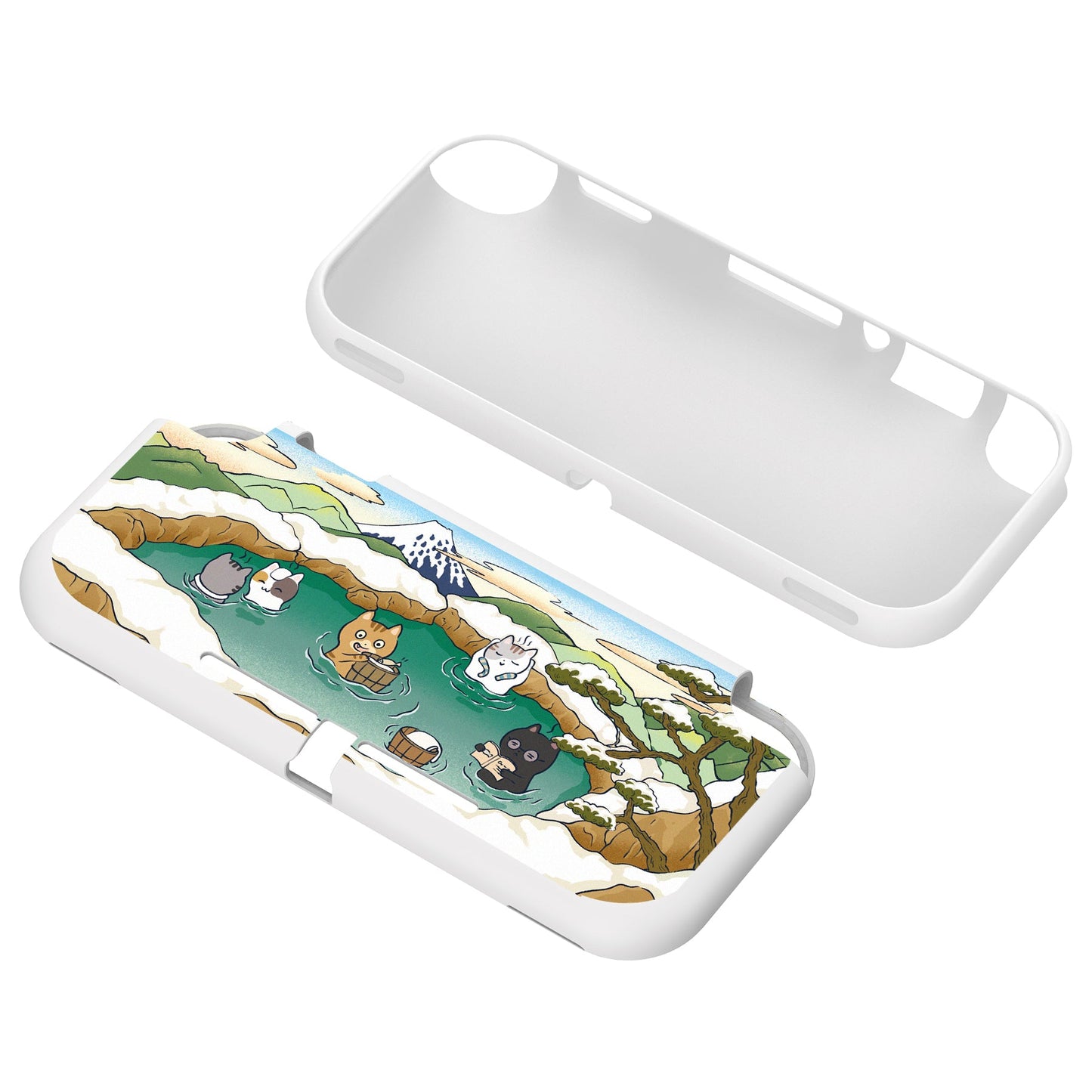 PlayVital Hot Spring Kitties Custom Protective Case for NS Switch Lite, Soft TPU Slim Case Cover for NS Switch Lite - LTU6023 PlayVital