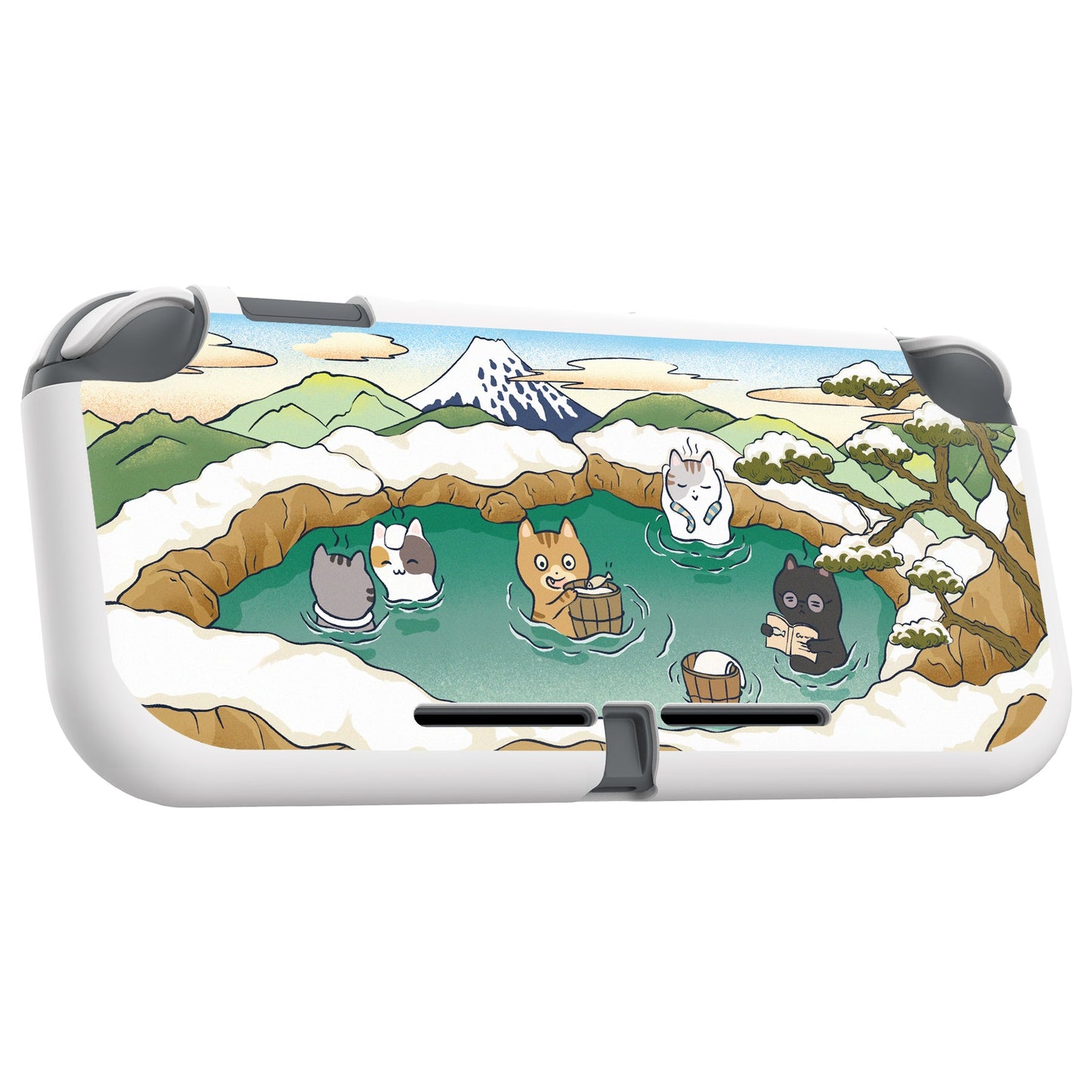 PlayVital Hot Spring Kitties Custom Protective Case for NS Switch Lite, Soft TPU Slim Case Cover for NS Switch Lite - LTU6023 PlayVital