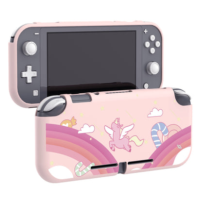 PlayVital Candy Rainbow Unicorn Custom Protective Case for NS Switch Lite, Soft TPU Slim Case Cover for NS Switch Lite - LTU6002 PlayVital