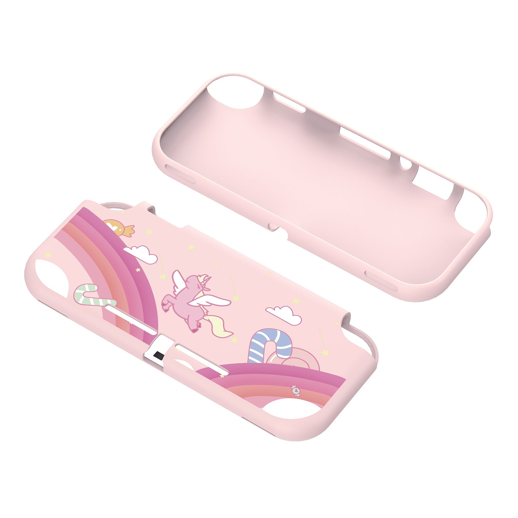 PlayVital Candy Rainbow Unicorn Custom Protective Case for NS Switch Lite, Soft TPU Slim Case Cover for NS Switch Lite - LTU6002 PlayVital