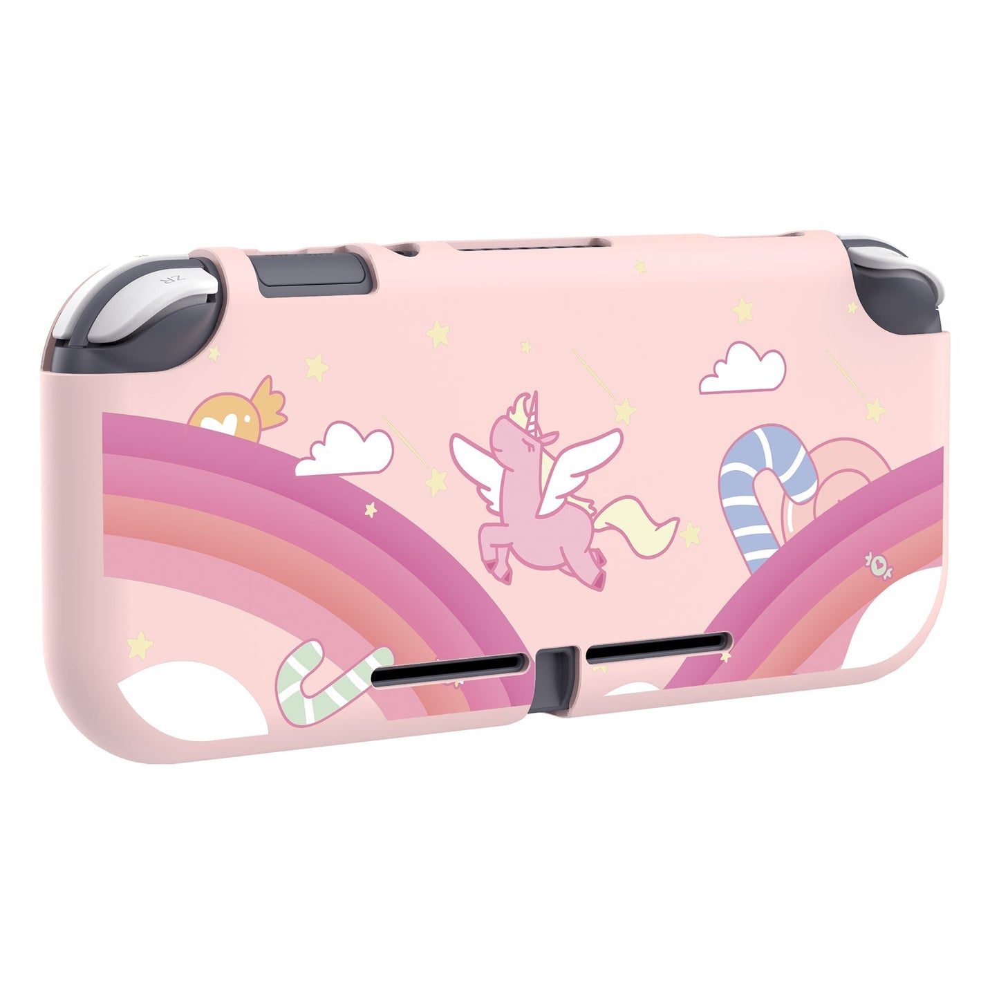 PlayVital Candy Rainbow Unicorn Custom Protective Case for NS Switch Lite, Soft TPU Slim Case Cover for NS Switch Lite - LTU6002 PlayVital