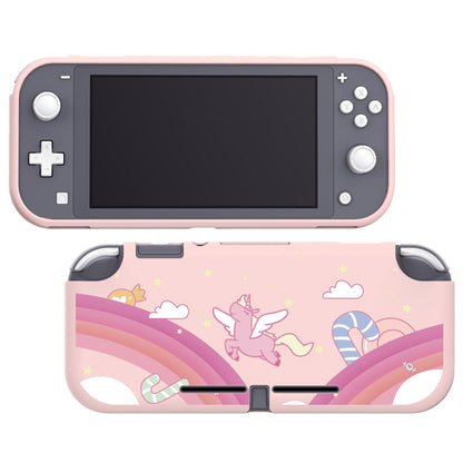 PlayVital Candy Rainbow Unicorn Custom Protective Case for NS Switch Lite, Soft TPU Slim Case Cover for NS Switch Lite - LTU6002 PlayVital