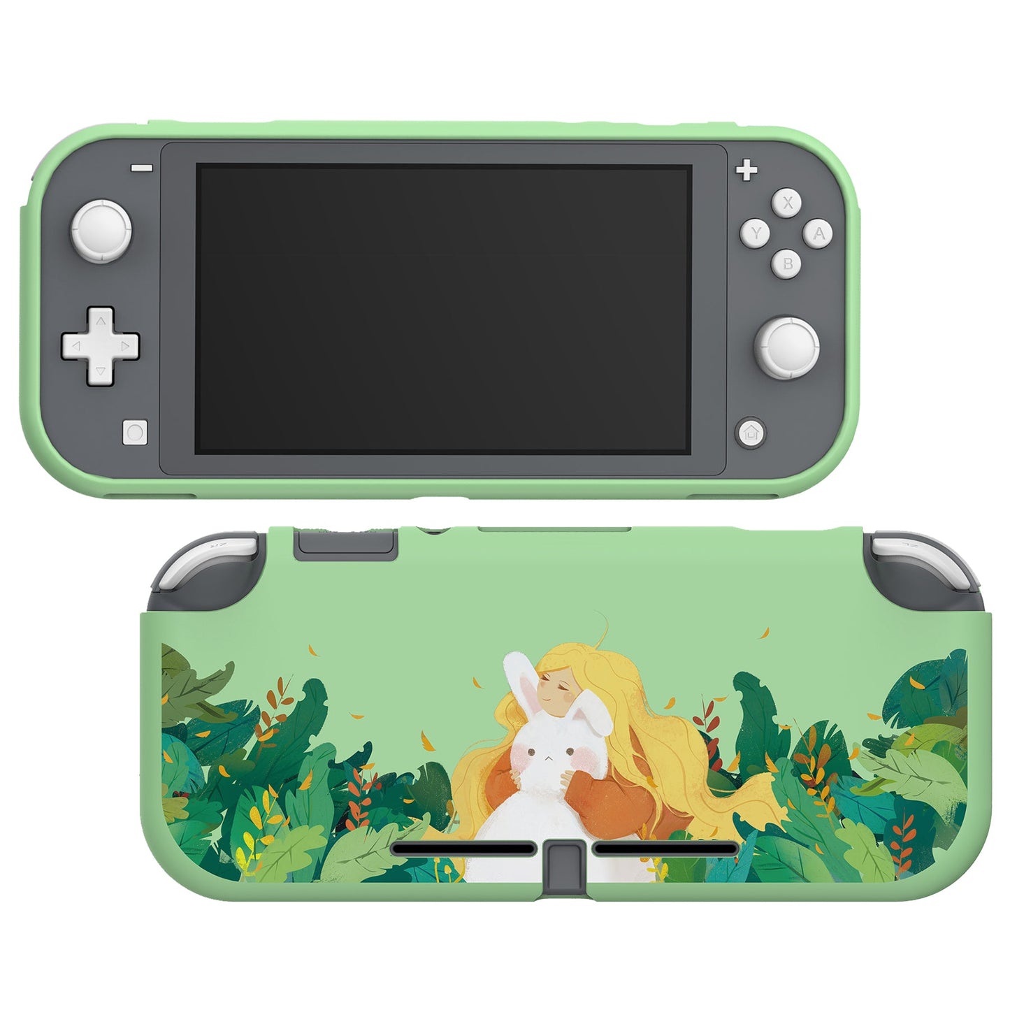 PlayVital Rabbit & Girl Custom Protective Case for NS Switch Lite, Soft TPU Slim Case Cover for NS Switch Lite - LTU6003 PlayVital