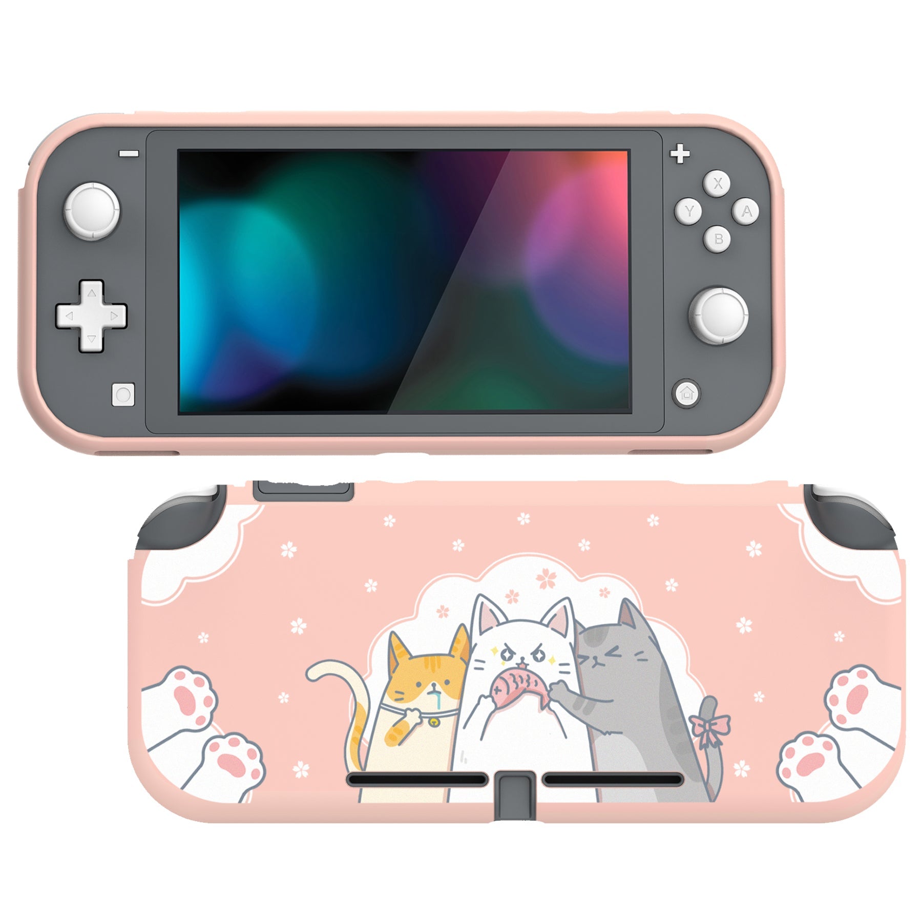 PlayVital Hungry Kitties Custom Protective Case for NS Switch Lite, Soft TPU Slim Case Cover for NS Switch Lite - LTU6006 PlayVital