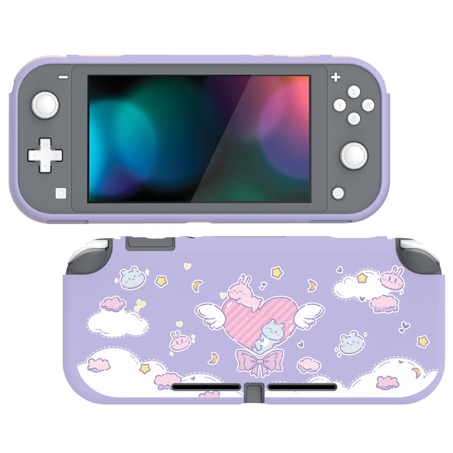 PlayVital Fantasy Bunny & Bear Custom Protective Case for NS Switch Lite, Soft TPU Slim Case Cover for NS Switch Lite - LTU6010 PlayVital