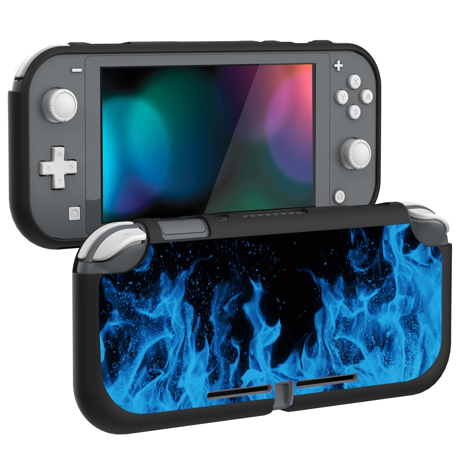 PlayVital Blue Flame Custom Protective Case for NS Switch Lite, Soft TPU Slim Case Cover for NS Switch Lite -  LTU6013 PlayVital